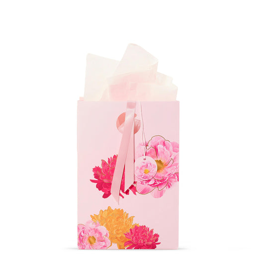 Pink Peony Floral Gift Bag ph8gh wthey